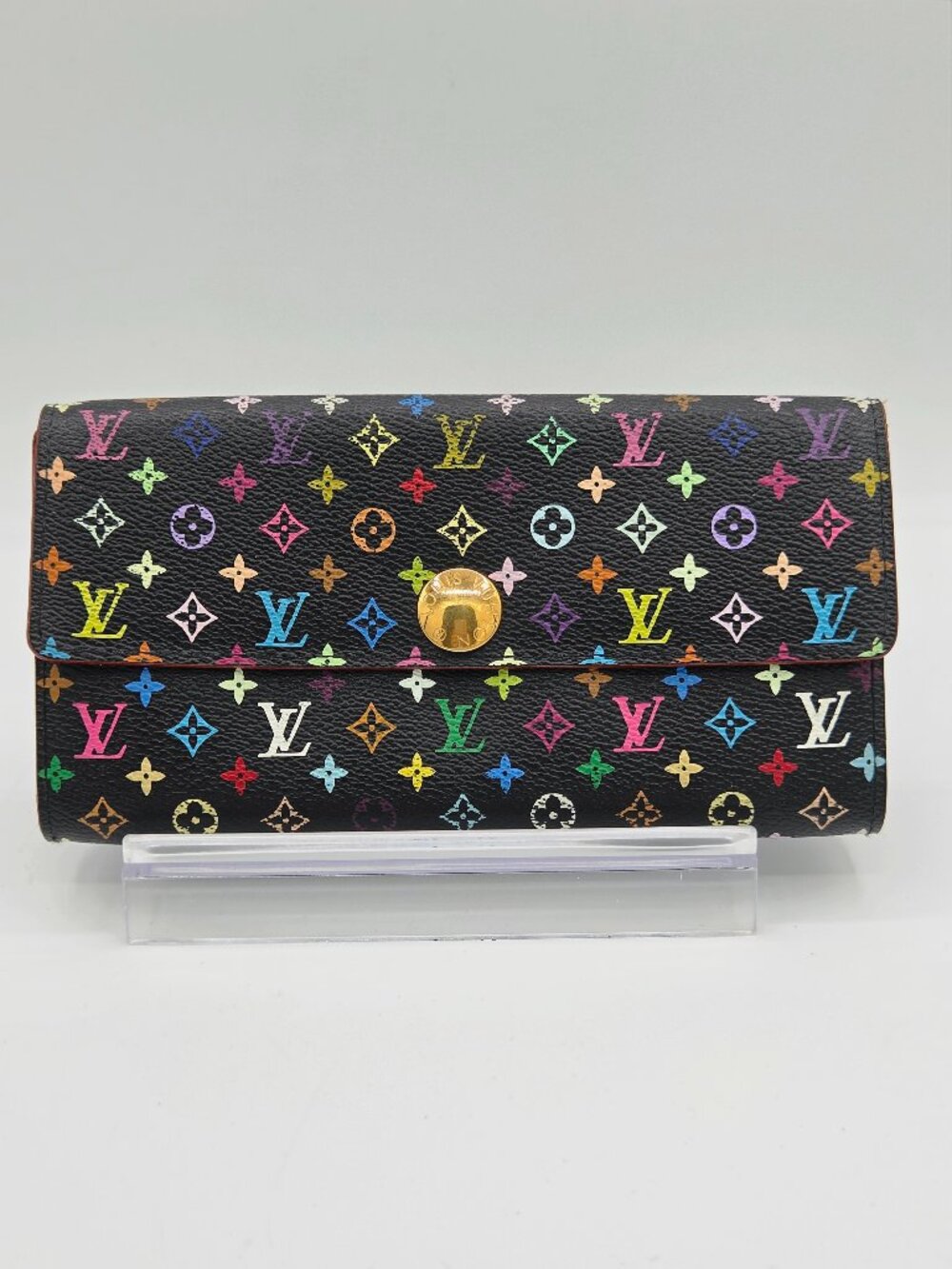 Louis Vuitton x Takashi Murakami Black Multicolor Sarah Wallet